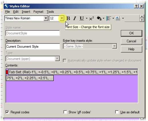 The Styles Editor Dialog