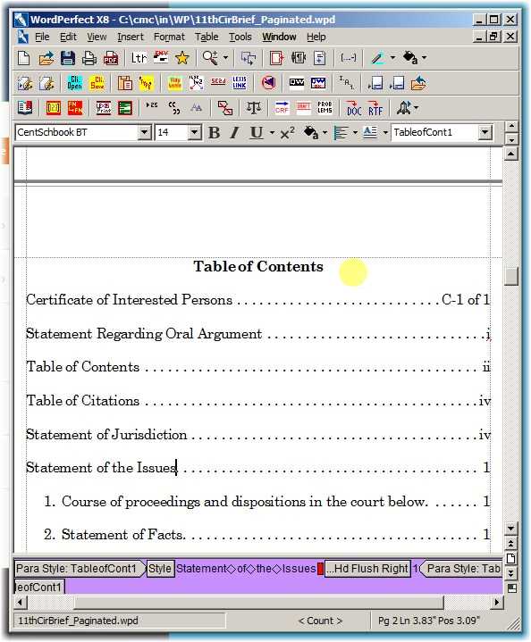 Table of Contents is Generated